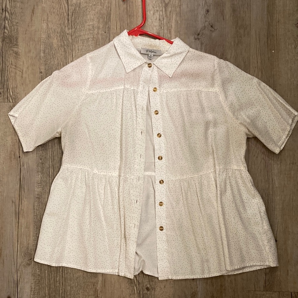 Speckled button down blouse